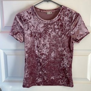 S Free People velvet crop tee